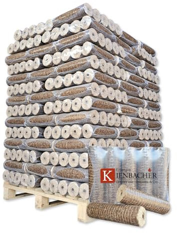 960kg Palette Nestro SONDERAKTION Holzbriketts aus Reiner Buche mit Zugloch Brenn Kamin Ofen Heiz Holz Gluthalter Brennholz Premium Öko Holzbriketts 90mm Durchmesser | Energie Kienbacher
