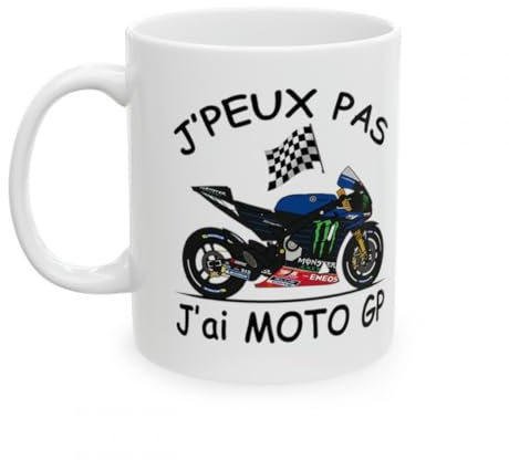 Jm-Déco Mug Moto GP - J'peux pas j'ai grand prix - Tasse originale en céramique (Modèle10)