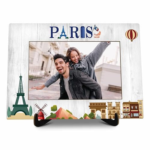 valucise Paris-Bilderrahmen, Holz-Bilderrahmen mit Ständer, Paris-Souvenirs für Damen und Herren, Paris-Familienurlaub, Pariser Hochzeitsgeschenke, Bauernhaus, Wohnzimmer, Schlafzimmer, Dekoration -