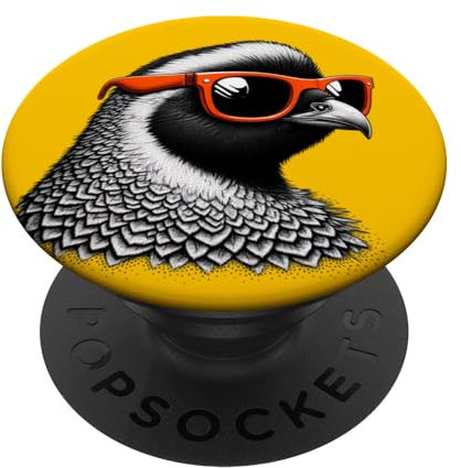 Coole Grafik mit Moorhuhn und Sonnenbrille PopSockets mit austauschbarem PopGrip