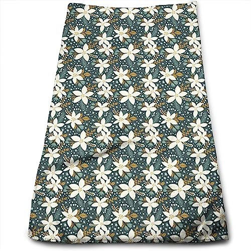 peiyeety Weihnachtshandtuch für Badezimmer, Zuhause, Küche, Geschirrtücher, Weihnachtssterne mit Wintermotiv, Handtuch zum Kochen und Backen, Mehrfarbig – 69,9 x 40,6 cm