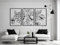 VAILLA ® 3er set Blumen Wanddeko, Blume Wanddekoration aus Holz, Wandbilder Home Dekoration, 3D Wall Art, Große Wand Deko, Bilder für Schlafzimmer, Wohnzimmer und Küche (Blumen 8)