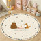 Viusneun Rund Kinderteppich, Cartoon Tier Kinderteppich Waschbar Junge Mädchen Spielteppich Modern Zootiere Spielmatte für Babyzimmer Kleinkinderzimmer Wohnzimmer Schlafzimme (Fuchs,100 * 100cm)