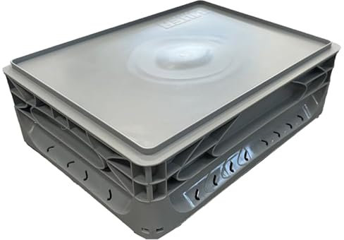 Solent Plastics 10 Litre Deep Pizza Bread Dough Proofing Tray complete with Lid - 40 x 30cm x 12cm - Fits in domestic fridges! (Grey)