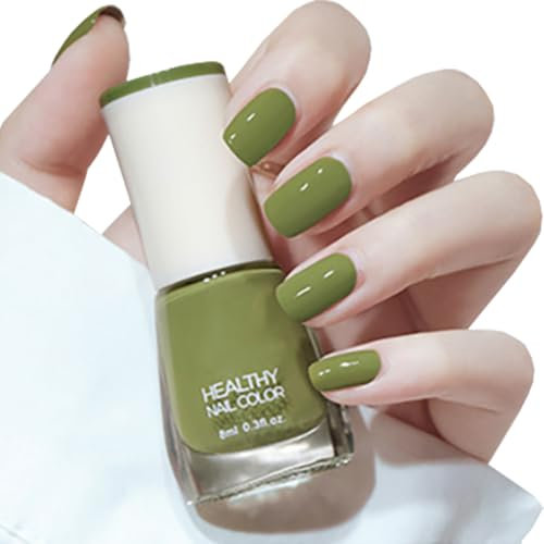Nude Nail Polish, Nude Quick Dry Nail Varnish - Oil Based Natural Long Lasting Nail Polish - No Need Uv Nail Paint For Diy Nail Art Manicure At Home -French Manicure (21#Avocado)