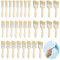 Yuragim Flachpinsel Set, 28er Set Flache Pinselset 25/36/50/60 mm Naturborsten Flachpinsel Lasurpinsel Lackpinsel Malerpinsel Wandpinsel Flacher Holz Pinsel Set für DIY Malerbedarf zum Streichen