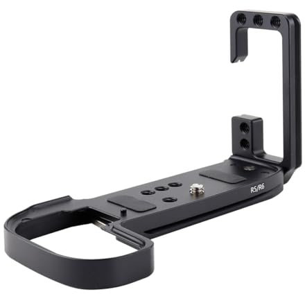MiniGlypture R5/R6 Piastra a sgancio rapido allungabile a forma di L con materiale in lega di alluminio per fotocamera Canon R6 Mark II / R6 / R5 / R5 C compatibile con Arca-Swiss Standard