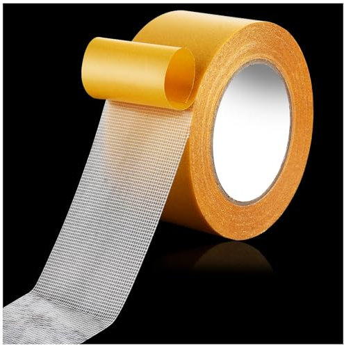 TCSYLSC Strong Adhesive Double-Sided Mesh Tape, 2 in × 66 FT (20m) High Sticky Clear Tape, Heavy Duty for Fixing Carpet, Rug, Cushion, Poster, DIY Crafts