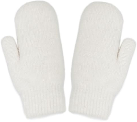 Mealah Warme Winterhandschuhe für Damen – kaltes Wetter, Stretch, dickes Futter, Strickhandschuhe, Größe S/M, Cremeweiß, Medium