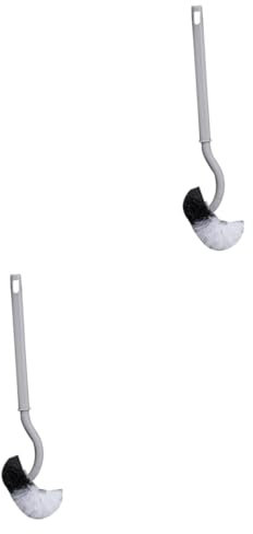 Baluue 6pcs Long Handle Brush Toilet Brush Supplies Grey Bathroom Cleaning Design Space Saving Wall Hanging