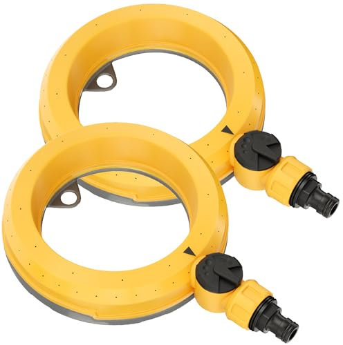 FANHAO Ring Base Sprinkler for Yard, 2 Pack Automatic Garden Sprinklers for Small to Medium Areas, 360 Degree Round Lawn Sprinklers with Gentle Water Flow for Lawn Grass Patio Irrigation
