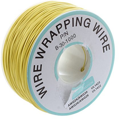 Eoslcusmvl Giallo PVC rivestito di rame stagnato Wrapping Wire Wrap 305M 30AWG bobina