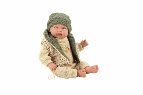 ARIAS Elegance 45 cm MIES Puppe mit weinendem Mechanismus. Kleid in Beige- und Grüntönen, inklusive Schnuller, Spielzeug für Kinder Aller Altersgruppen (ARI65399)