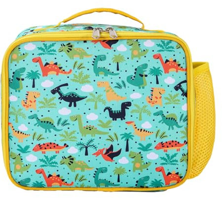 KEAIDUO Reusable Lunch Bag for Kids Insulated Lunch Cooler Box Bag Snack Bag for Boys Girls School Lunch Tote Bag (Green Dinosaur)