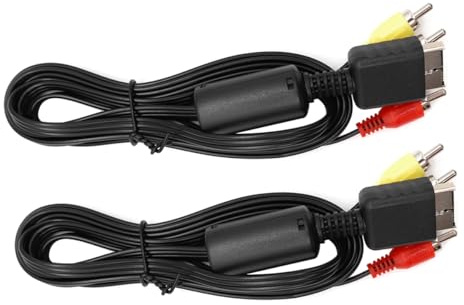 Nicear 2 Stück AV-Kabel Für PS1 PS2 PS3 6Ft/1,8M AV-zu-Kabel Composite Audio Video TV-Kabel Kompatibel Mit PS 1/2/3