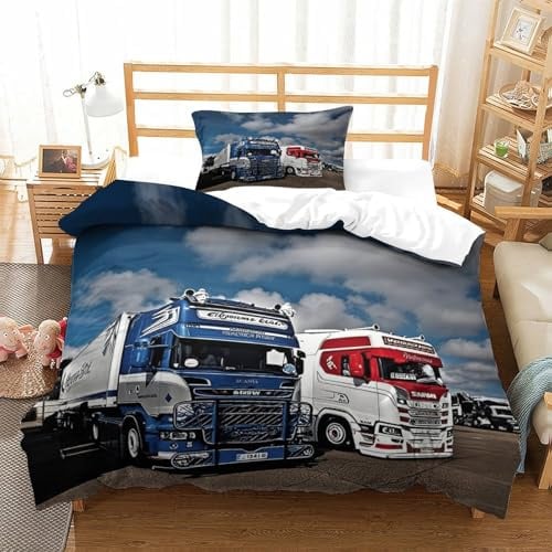 LILIlaobiao Lorry Bettbezug Schlafhilfe LKW Bettwäsche Set Mit Liebe Steppdeckenbezug Wärme Zum Schlafen Bettdeckenbezug Mit Kissenbezüge: 80 X 80cm Single(135x200cm)