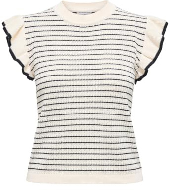 JDY Damen Jdycarice S/L Frill Pullover KNT Noos, Cloud Dancer, XL