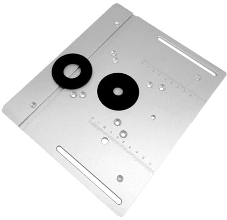 Alomejor Plaque d'insertion de table de toupie en alliage d'aluminium, 2 en 1 pour table de travail du bois pour fraiseuse et machine de découpe, adaptée pour les grandes défonceuses et les machines