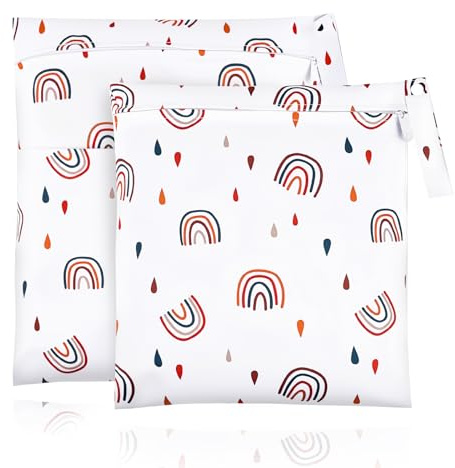 EOPUOZS Bolsa Impermeable para guardería (2 Unidades), Organizador, Bolsa de natación, Bolsa Reutilizable para pañales húmedos y Secos con Cremallera para Viajes, Playa y Piscina para niños pequeños