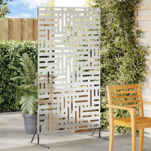 Sichtschutz Grau Stahl, 100x50x180 cm, Robuste Garten-Trennwand für Außenbereiche, Wetterfester Sichtschutzwand Modernes Design
