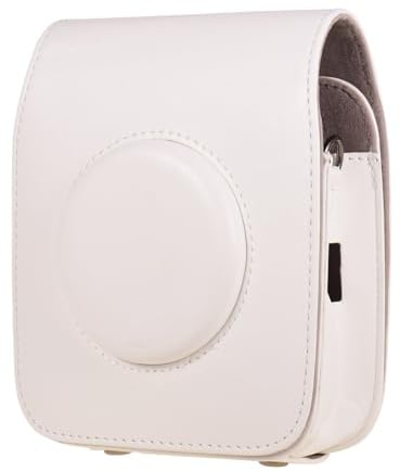 Fydun Kameratasche aus PU-Leder mit Schultergurt für die Sofortbildkamera SQ20 (White)