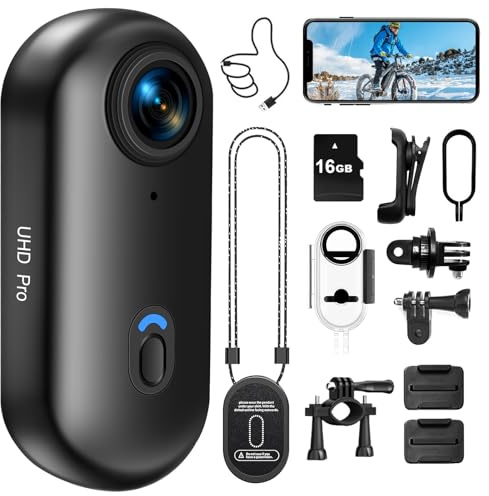 LXMIMI Action Cam, 170° Wifi Action Kamera, HD 1080P Motorradhelmkamera, 16GB-Magnet-Fahrradvideokamera, Wasserdichte Sport-Actionkamera mit Diversem Zubehör für Reiten und Spaziergänge mit Haustieren