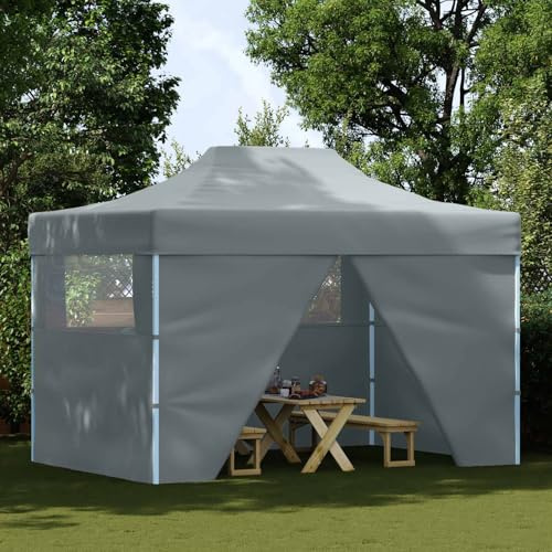 Party-Zelt Anthrazit 280 x 410 x 315 cm Oxford-Stoff Pop-Up Pavillon mit Windseilen und Erdnägeln für Garten Terrasse Outdoor Veranstaltung Grillparty Fest