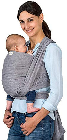AMAZONAS Carry Sling Tragetuch 450 cm – Testsieger | 100% Baumwolle | Ergonomisch und Komfortabel für Neugeborene bis 3 Jahre | Belastbarkeit bis 15 kg | Ideal zum Kuscheln und Stillen