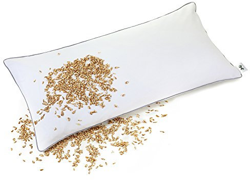NATURECA Dinkelkissen 40x80 Orthopädisches Nackenstützkissen gegen Nackenschmerzen, Kopfkissen für Seitenschläfer, Bezug aus 100% Baumwolle, Nackenkissen mit Dinkelspelz-Füllung für erholsamen Schlaf