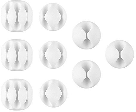 U-horizon 9 Pezzi Clip per Cavi con adesivo a lunga durata, Fermacavi Multifunzione, Gestione dei Cavi per TV PC Laptop Casa Ufficio, Bianco