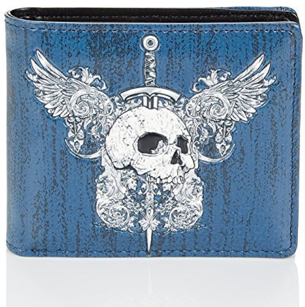 SHAGWEAR ® Geldbörse Portemonnaie Herren Geldbeutel Herren Portmonee Mehrfarbig Designs: (Sword Through Skull)
