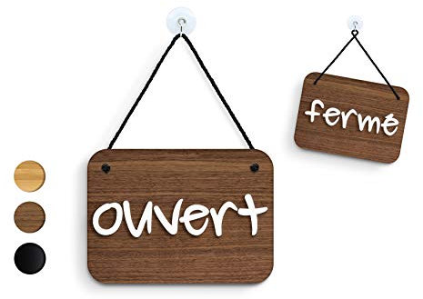 SIGNS | écrit à la main - Panneau Ouvert/Fermé - Enseigne à Suspendre [OC21] - Ouvert/Fermé Plaque de porte suspendue à double face - Plaque de fenêtre pour magasin professionnel réversible