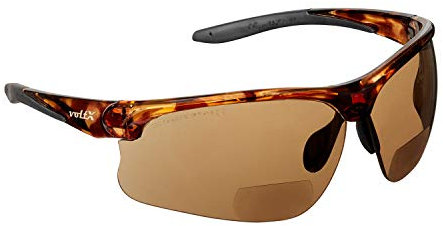 voltX Gafas bifocales de seguridad para lectura CONSTRUCTOR ULTIMATE' (montura carey, lentes de espejo doradas Dioptría +3.0) CE EN166FT - Bifocales Ciclismo Deportivo - UV400