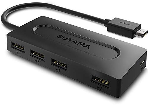 SUYAMA USB OTG Adaptador para TV Stick 4K,All-New TV (2017), Nintendo Classic Mini, Sony Playstation Classic - Adaptador Micro USB HUB con Fuente de alimentación