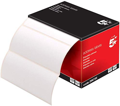 Büro-Adress-Etiketten, 89 x 36 mm, auf durchgehender Rolle, 250 Etiketten, 3 Stück