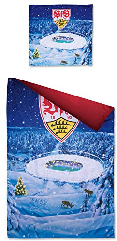 VfB Stuttgart Bettwäsche Winterlandschaft Wappen/Stadion 135x200 cm Kissen 80x80cm Fanartikel