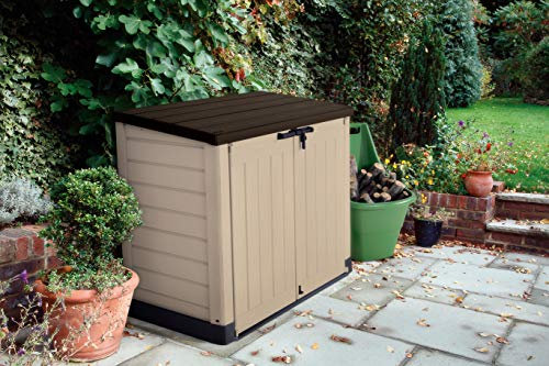 Mülltonnenbox 1200 Liter, 1,2 m³ Raumvolumen - wetterbeständiger Stauraum für Zwei 240 Liter Mülltonnen - mit Belüftungssystem