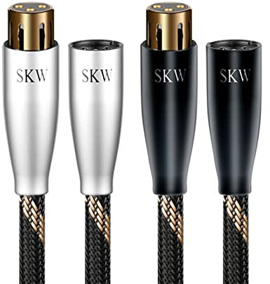 SKW High-end XLR Kabel, Hochreines Kupfer XLR Stecker auf XLR Buchse 3 PIN Mikrofonkabel für CD, Power Amplifier, Monitorlautsprecher, Kopfhörer Verstärker (1.5m, 2Pcs/set)