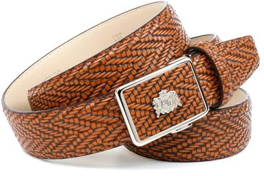 Anthoni Crown Herren Ledergürtel Gürtel, Hellbraun, 115