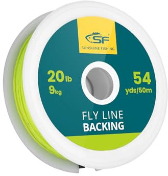 SF geflochtene Fliegenfischen Backing Line Angelschnur Forellenschnur 9kg 50m mehlgelb