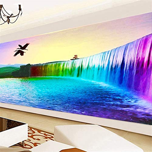 Nicole Knupfer DIY Diamond Malerei 5D Regenbogen Wasserfall Diamant Painting Set Full Gross Wohnzimmer Schlafzimmer (100x40cm)