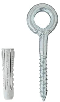 BATIFIX Ringschraube mit Holzgewinde für Gerüstverankerung | inkl. Dübel | Gerüstöse Ösenschraube Augenschraube (10, 12 x 90 mm)