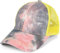 styleBREAKER Damen Ponytail Baseball Cap im Batik Look mit Mesh Einsatz, Basecap, Klettverschluss verstellbar 04023081, Farbe:Rose-Grau-Gelb