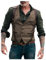 BIBOKAOKE Herren Tweed Anzug Weste Britischer Stil Jagd Weste Jacke mit Knöpfen Riemen Vintage Slim Fit V Ausschnitt Anzugweste Party Fotografie Wandern Weste Anglerweste mit Vielen Taschen