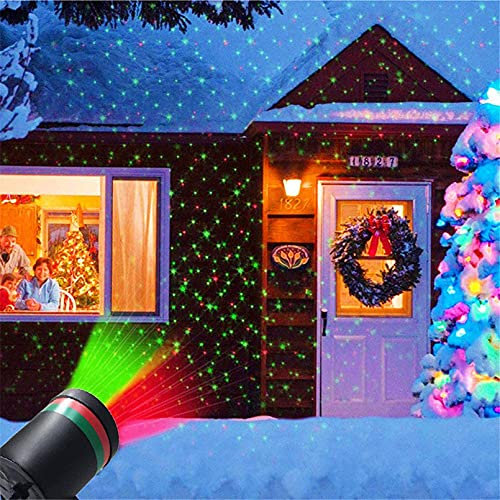 FGDFGDG Lumières de projecteur de Noël, lumières de projecteur de gypsophile, lumières de projecteur Rouges/Vertes, projecteurs de Vacances d'intérieur/extérieur, pour la décoration de Noël, lumières