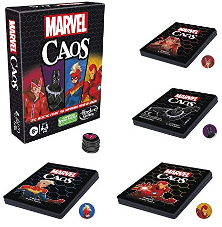Hasbro Gaming, Marvel Chaos Marvel Superhelden Kartenspiel, lustiges Spiel für Familien ab 8 Jahren, schnelles und einfach zu erlernendes Spiel