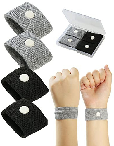 Travel Sickness Bands,2 Pairs Motion Sickness Wristbands for Kids and Adults-Motion Sickness Bands-Anti Nausea Wristbands-Nausea Bands for Morning Car Travel Sea Sickness