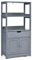 CASART Bathroom Storage Cabinet, Wooden Floor Cupboard with Open Shelves, Drawer and Doors, Freestanding Storage Units for Living Room Kitchen Office (Grey)