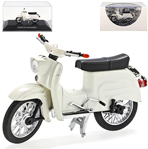 Ixo Simson Schwalbe KR51 Weiss 1964-1986 DDR 1/24 Modell AMotorraduto mit individiuellem Wunschkennzeichen