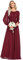 Ever-Pretty Women's Round Neck Stretchable Waistband Floor Length Cocktail Evening Dresses Burgundy 10UK